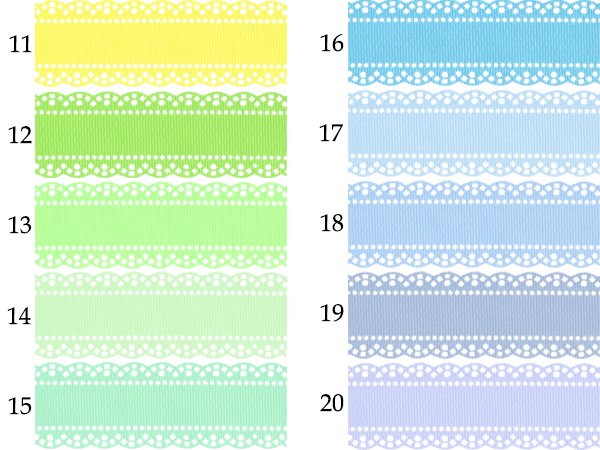 レース風ピコ付ドットグログランリボンをお探しなら！！ - リボン、ランジェリー資材、へアクセサリー資材のお店　MATERIAL　BOX