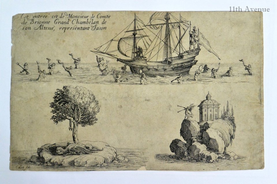 ジャック・カロ【フランス】「侍従長ド・ブリオンヌ伯の入場」銅版画 1627年 - 西洋アンティーク 11th Avenue | 銀座のアンティーク専門店