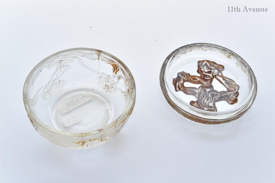 【保証書付】 ルネ・ラリック【R.LALIQUE】「L'ORIGAN」(ロリガン)蓋物 1912 工芸ガラス