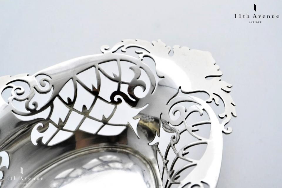 1910年 英国アンティーク 純銀製 小型脚付きディッシュ ペア 計104g Mappin&amp;Webb 1910年 英国アンティーク 純銀製 小型脚付きディッシュ ペア 計