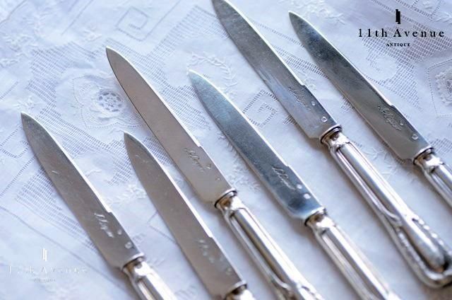 ラパ＆ピュイフォルカ【フランス】純銀製フルーツナイフ 6本