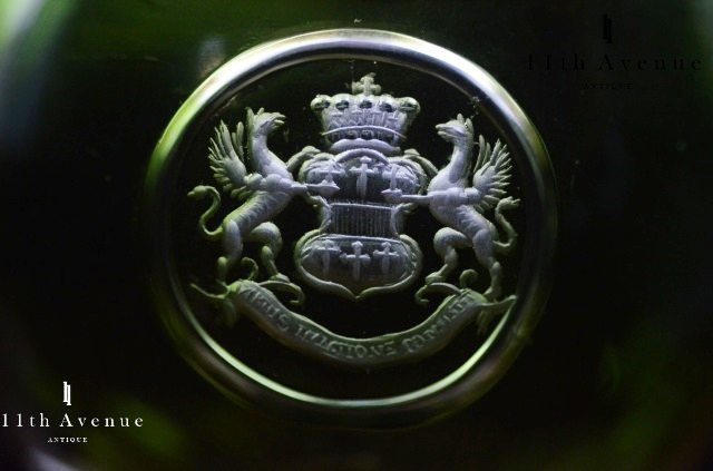 イギリス【アンティーク】クレイヴン伯爵紋章入グラス 1800年代半ば