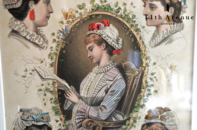 Paris-Charmant【フランス】帽子のファッションプレート 1879年 - 西洋アンティーク 11th Avenue |  銀座のアンティーク専門店
