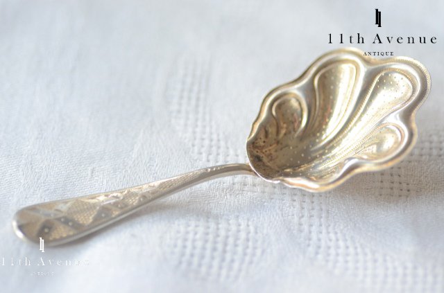 フランス【アンティーク】純銀製ティーキャディースプーン 1800年代