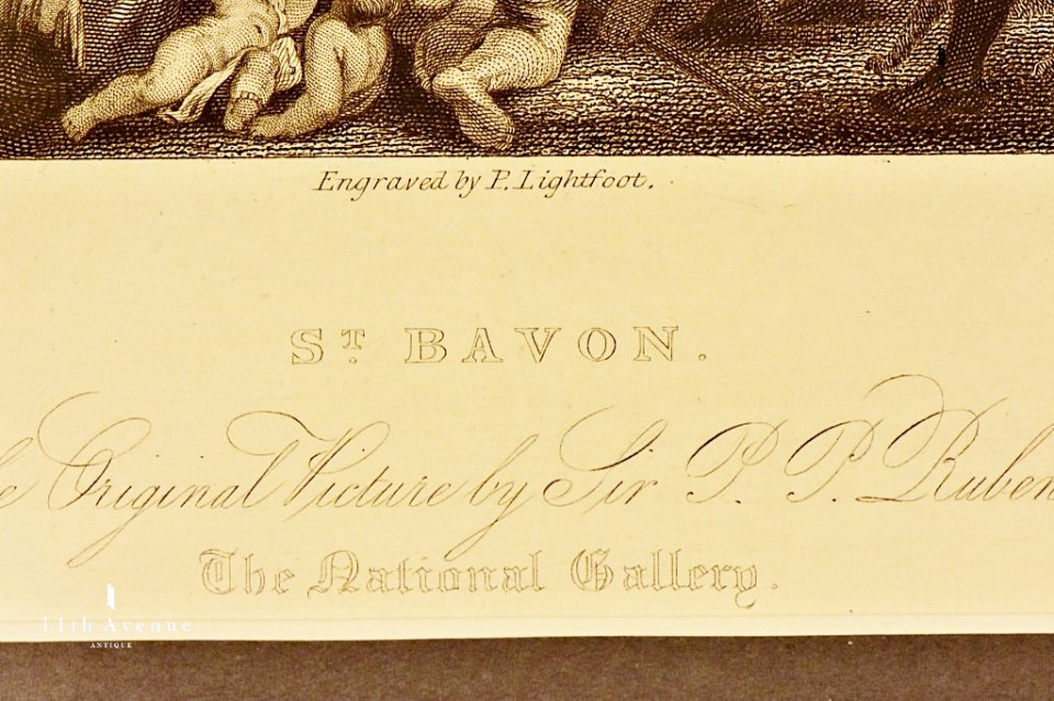 P.Lightfoot【イギリス】ルーベンス『St.BAVON』鋼版画 19世紀 - 西洋