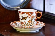 ëΤĻʸåסHaruyama(Kutani) Meiji period Cup & Saucer 