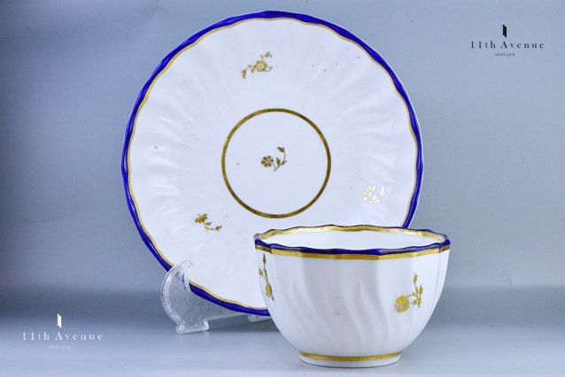 ダービー窯 スミスブルー装飾ティーボウル&ソーサー≪Derby Smith's blue Teabowl & Saucer≫