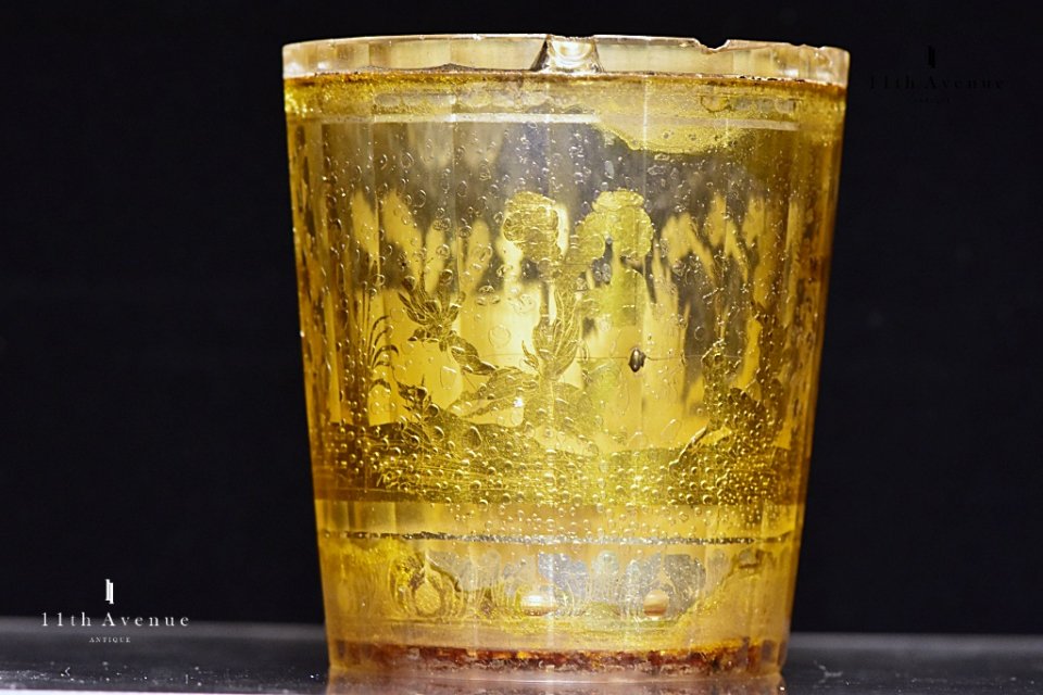ボヘミア　18世紀サンドイッチガラス　タンブラー≪Bohemia Zwischengoldglas beaker≫