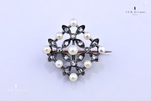 ե󥹡ѡ 󥸥塦֥French diamond&pearl losange brooch