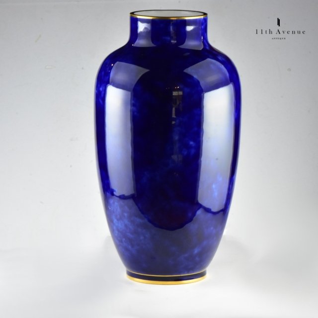 セーヴル ブルー（雲模様）装飾 花瓶 1898年 - 西洋アンティーク 
