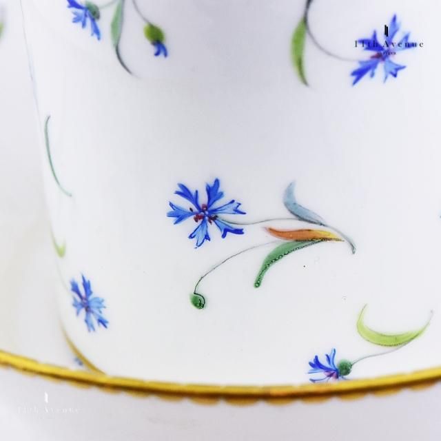 セーヴル 矢車菊文カップ＆ソーサー 1780年 - 西洋アンティーク 11th