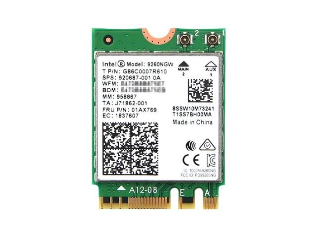 インテル Intel 9260 5GHz/2.4GHz 802.11ac 1.73Gbps Wi-Fi + Bluetooth 5 Combo M.2 無線LANカード 9260NGW