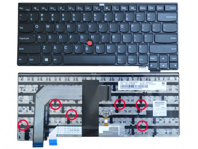 RTDpart Laptop-Tastatur für Lenovo Thinkpad 13 Gen 2 T470S T460S 01EN641 01EN600 English US LIM14Q33-9204 mit schwarzem Rahmen 