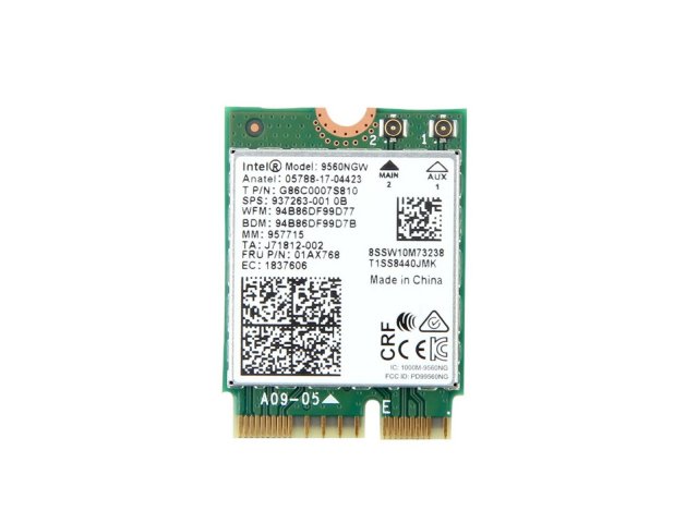 インテル Intel Wireless-AC 9560 5GHz/2.4GHz 802.11ac MU-MIMO 1.73Gbps Wi-Fi +  Bluetooth 5 Combo M.2 無線LANカード 9560NGW　[CNVi対応スロット専用]