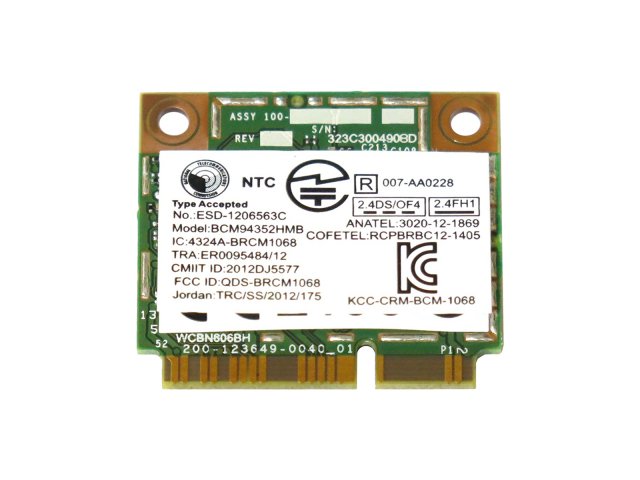 Lenovo純正 20200381 03T7135 Broadcom BCM94352HMB BCM4352 802.11a/b/g/n/ac  867Mbps WLAN + Bluetooth 4.0 無線LANカード for Lenovo IdeaPad Y410p Y510p