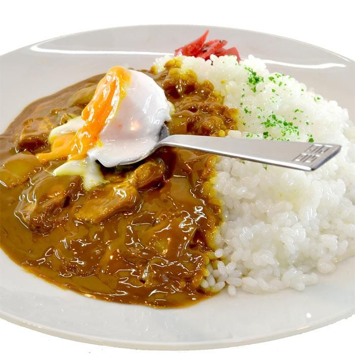 食品サンプル カレーライス温泉卵トッピング 洋食