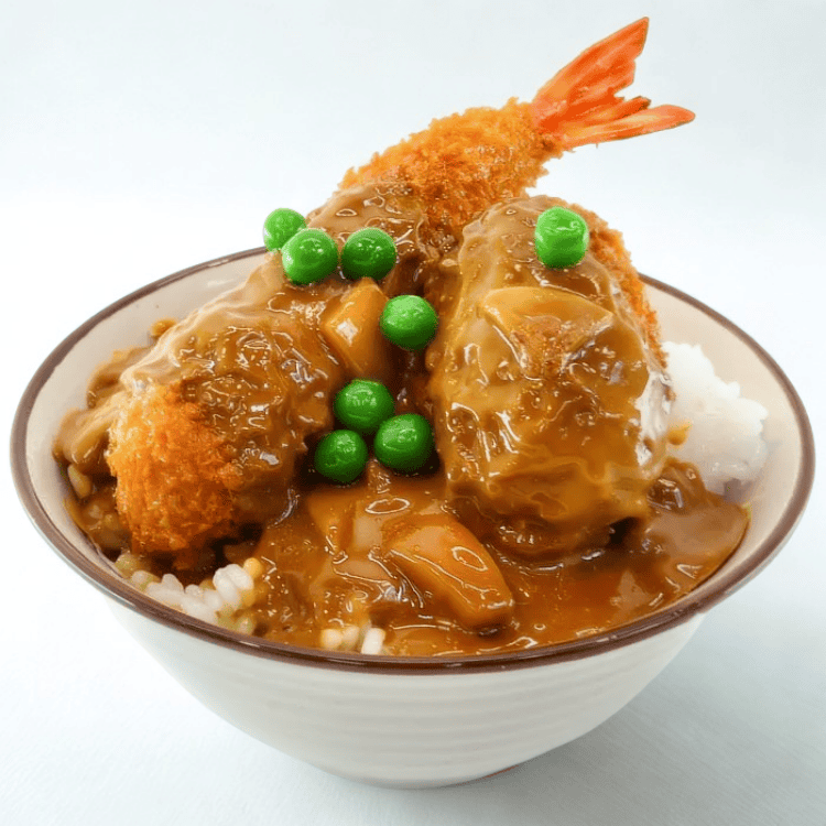 カレー丼エビフライ&コロッケの