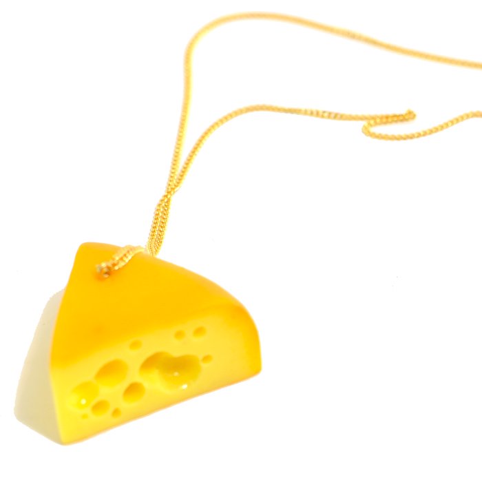 食品サンプル 穴あきチーズのネックレス アクセサリー