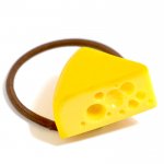 穴あきチーズのヘアゴム