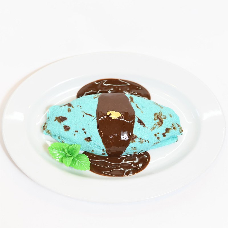 食品サンプル】青いチョコミントのオムライス【洋食】