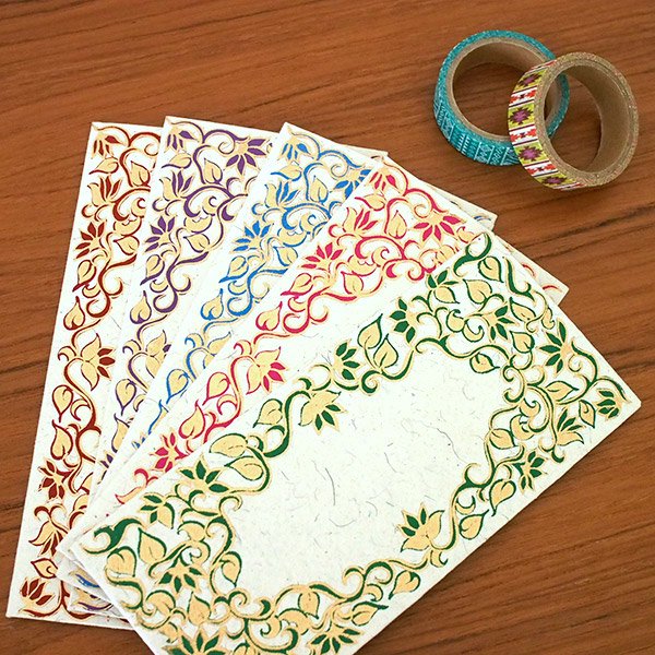インド お花模様の封筒（5色）