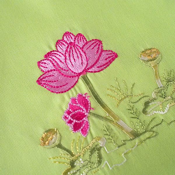ベトナム 刺繍 巾着 ロータス 蓮の花 小サイズ 20×15【画像2】