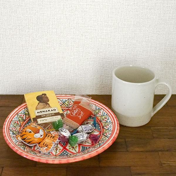 チュニジア  28枚セット チュニジア SLAMA製 手描き 皿（レッド 20cm）