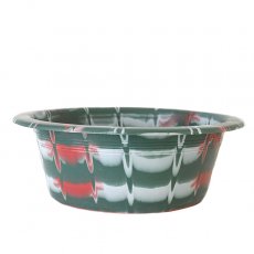 マーブリングプラスチック雑貨 セネガル プラスチック 洗面器（直径 32cm グリーン×ピンク）