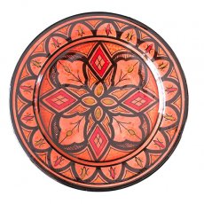モロッコ チュニジア 陶器 モロッコ サフィ陶器のお皿（レッド 20cm）