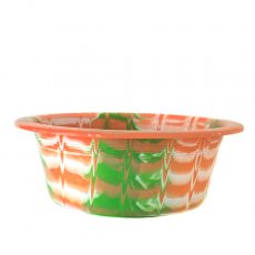 マーブリングプラスチック雑貨 セネガル プラスチック 洗面器（直径 32cm ピンク×グリーン）