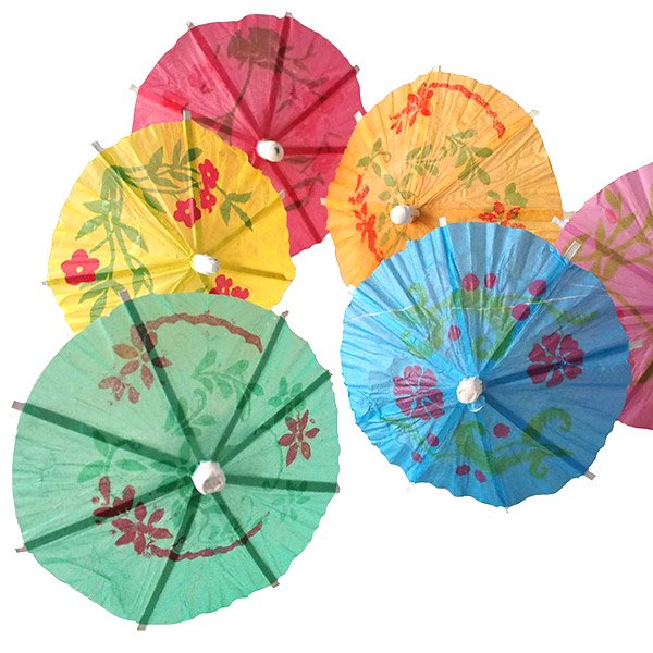 ベトナム パラソル 傘 ピック（６本セット）キッチュ かわいい【画像1】