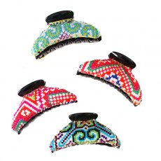 タイ 雑貨 タイ モン族刺繍 ヘアクリップ （4種）
