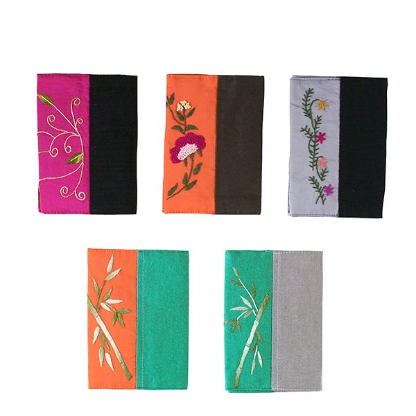 ベトナム花刺繍 ブックカバー（5色）