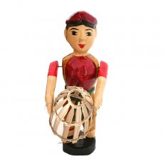 ベトナム 水上人形劇 木の人形（丸いザルを持つ人 小）