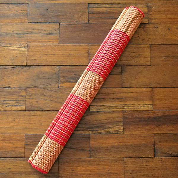 ベトナム 竹  バンブー ランチョンマット（レッド）30cm×40cm【画像3】