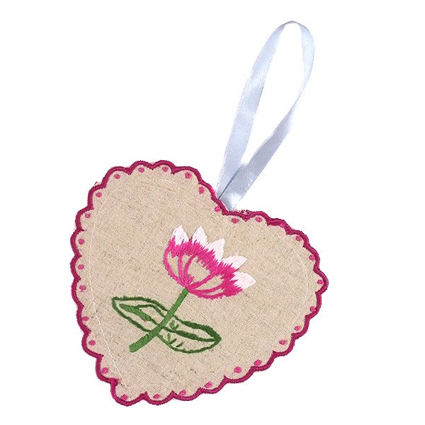蓮の花刺繍サシェ