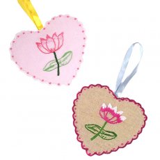 レトロ アジアン ベトナム ロータス 蓮の花 手刺繍 サシェ （2色）