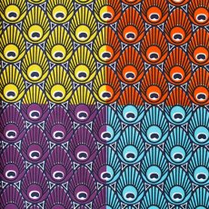 生地 手芸 アフリカン プリント 布  115×90 カットオフ（4色の模様）