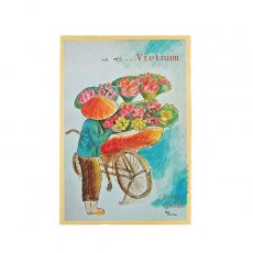 ベトナム インド ポストカード  ベトナム ロータス 蓮の花の売り子 ポストカード