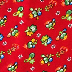 アジア アフリカ ハンドメイド素材 ベトナム 花柄 生地 カットオフ 幅130 1m 売り 小花 レッド レトロ かわいい布