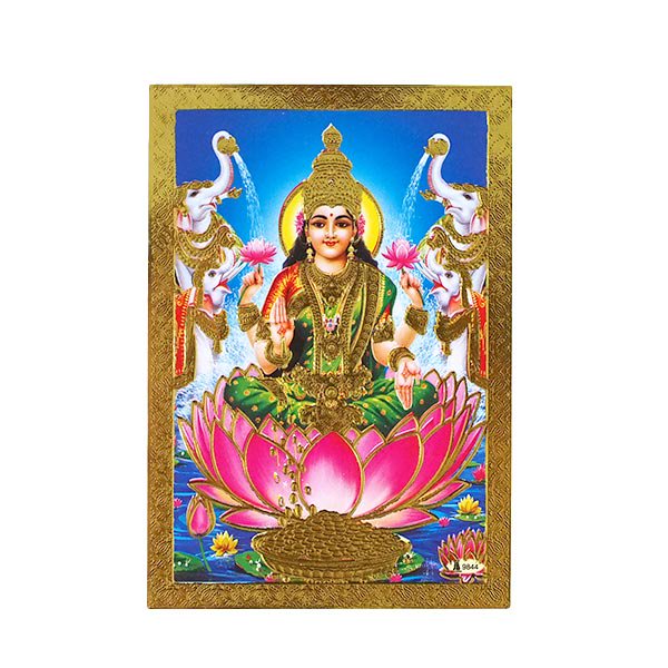インド 神様 ポストカード ラクシュミー ブルー 美と富と豊穣と幸運を司る女神【画像1】