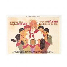 ベトナム インド ポストカード  ベトナム ポストカード プロパガンダ アート 「テーマ ホーチミンさんと同じくらい子供を愛する人はホーチミンさんを子供と同じくらい愛している 」