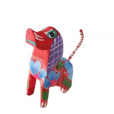 飾るもの 置くもの 小物  メキシコ アレブリヘス  犬 （レッド）ウッドカービング 置物  