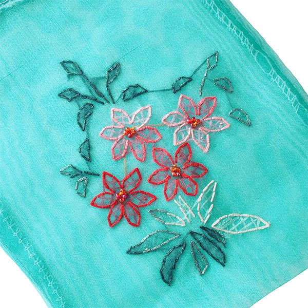 ベトナム  刺繍 巾着（お花）