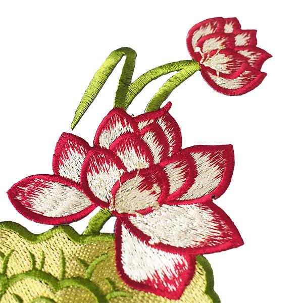 ベトナム 刺繍 ワッペン ロータス 蓮の花 3色  アイロンOK【画像2】