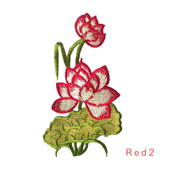 ベトナム 刺繍 ワッペン ロータス 蓮の花 3色  アイロンOK【画像6】