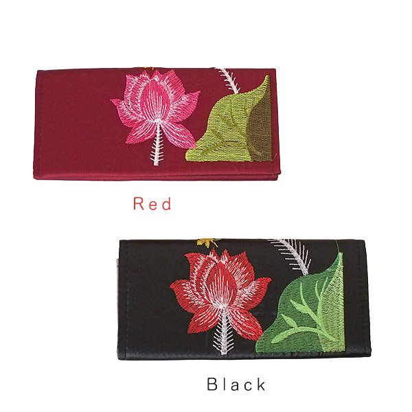 ベトナム ロータス 刺繍  長財布 （8色）蓮の花【画像4】