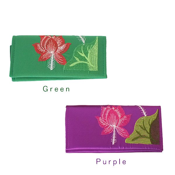 ベトナム ロータス 刺繍  長財布 （8色）蓮の花【画像6】