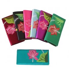 蓮雑貨 ベトナム ロータス 刺繍  長財布 （8色）蓮の花