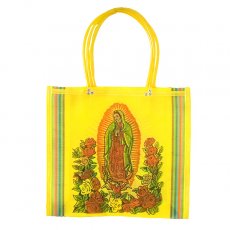 中南米 小物雑貨 【メキシコ直輸入】メキシコ  メルカド バッグ  イエロー  マリア グアダルーペ
